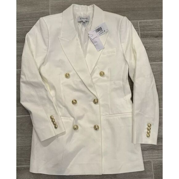 Derek Lam 10 Crosby Women's Sz 12 Soft White Walter Double Breasted Blazer - Picture 1 of 5